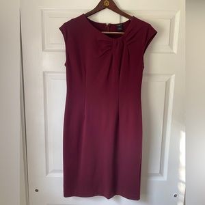 Ann Taylor plum knot collar knit dress